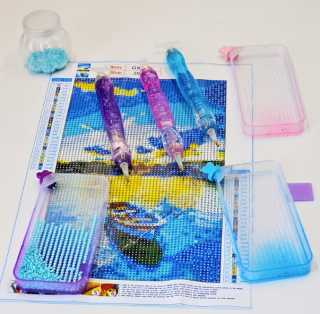 Preview: Diamond Painting Stift-Set mit Tablett